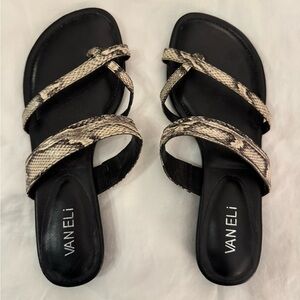 EUC Van Eli Snake Print Sandals (7M)